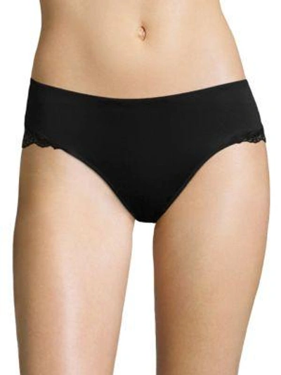 Shop Hanro Luna Lace Hi-cut Panty In Black