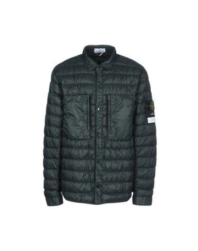 Shop Stone Island Down Jacket In Dark Green