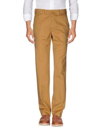 Shop Canali Casual Pants In Ocher