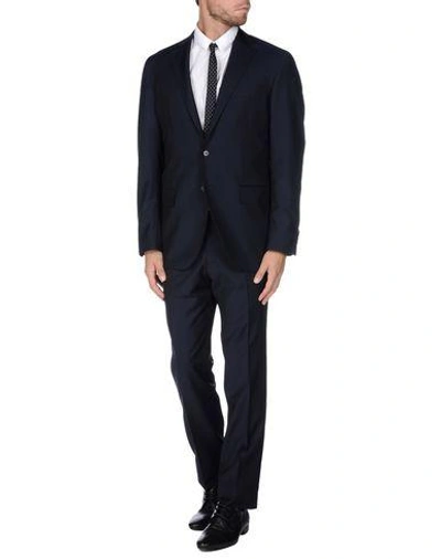 Shop Lubiam Suits In Dark Blue