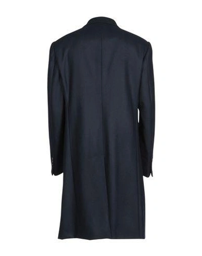 Shop Armani Collezioni Full-length Jacket In Dark Blue