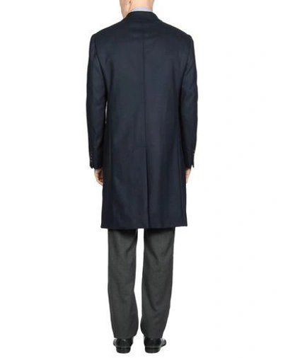 Shop Armani Collezioni Full-length Jacket In Dark Blue