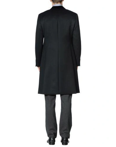 Shop Thom Browne Overcoats In Black
