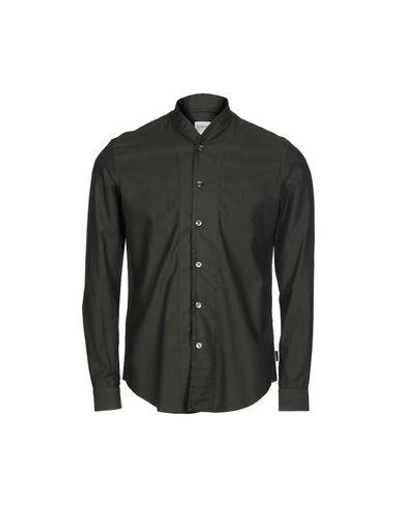 Shop Armani Collezioni Shirts In Dark Green