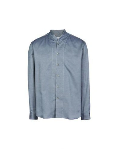 Shop Armani Collezioni Shirts In Blue