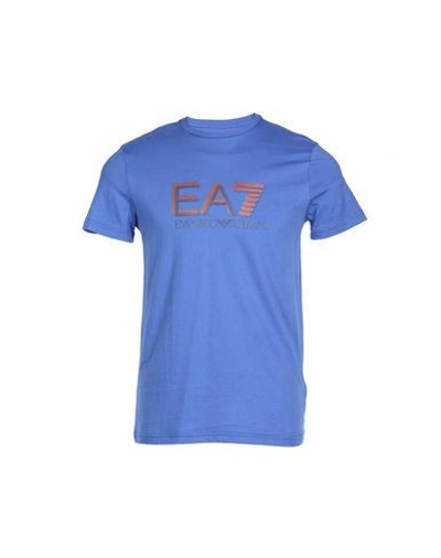 Shop Ea7 T-shirts In Azure