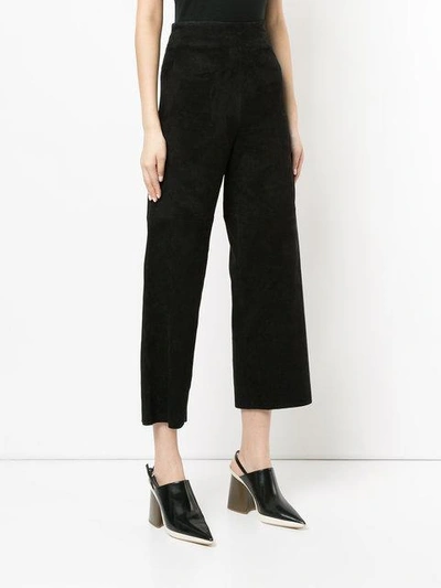 Shop Sylvie Schimmel Wide Leg Cropped Pants In Black