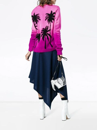 Shop The Elder Statesman Pink Tie Dye Palm Tree Cashmere Sweater