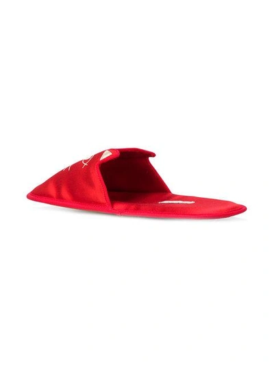 Shop Charlotte Olympia House Cat Slippers In Red