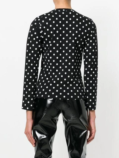 Shop Comme Des Garçons Play Polka Dot Heart Logo T-shirt In Multicolour ,black