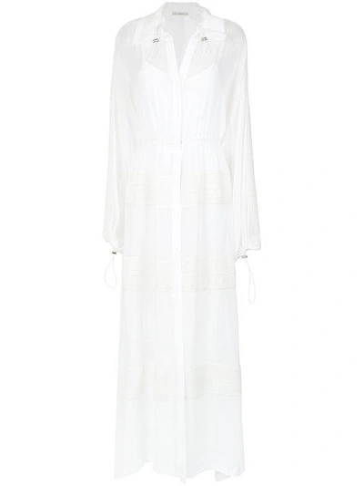 Shop Martha Medeiros Maxi Shirt Dress In White