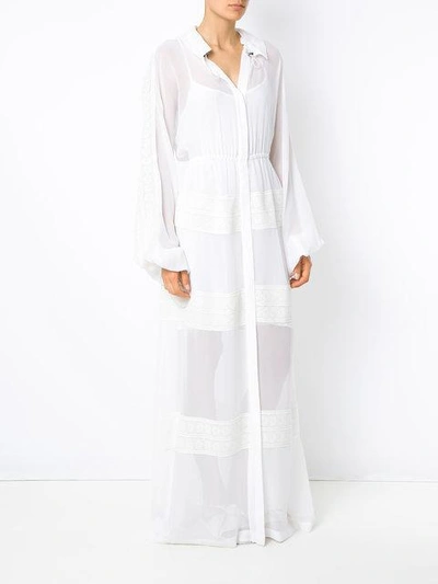 Shop Martha Medeiros Maxi Shirt Dress In White