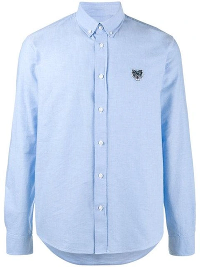 Shop Kenzo Tiger Plaque Shirt - Blue