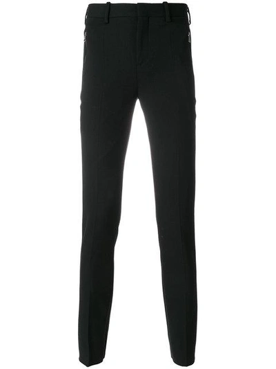 Shop Neil Barrett Rib Detailed Skinny Trousers In Black