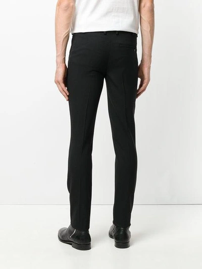 Shop Neil Barrett Rib Detailed Skinny Trousers In Black