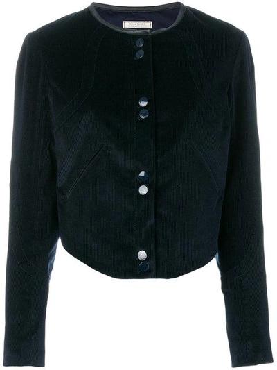Shop Nina Ricci Fitted And Cropped Jacket In Blue