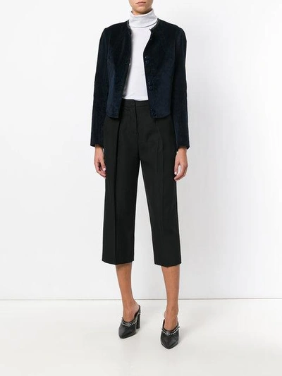 Shop Nina Ricci Fitted And Cropped Jacket In Blue