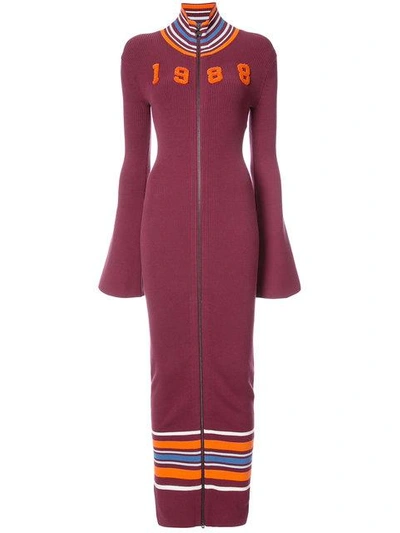 Fenty X Puma Zip-up Maxi Sweater Dress In Bordeaux | ModeSens