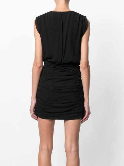 Shop Saint Laurent Wrap Fitted Dress - Black