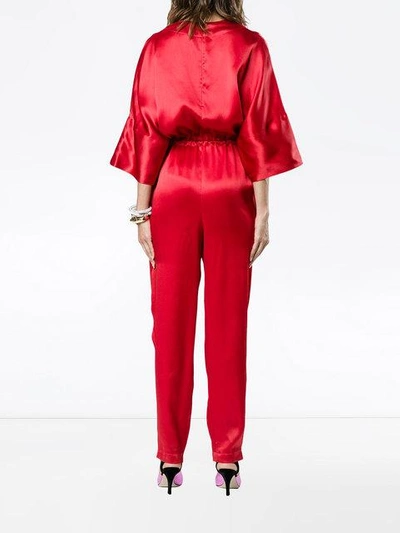 Shop Roksanda Tamiko Silk Jumpsuit In Red
