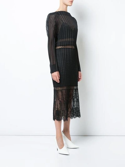 Shop Stella Mccartney Carey Pleated Midi Dress In Black