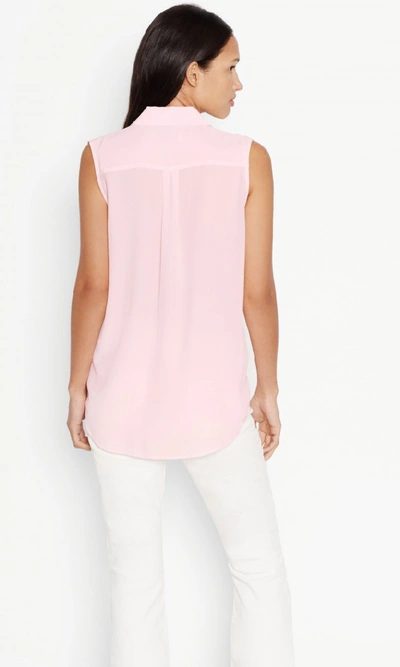 Shop Equipment Sleeveless Slim Signature Silk Shirt In Petal Pink