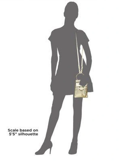 Shop Chloé Faye Mini Bracelet Leather Shoulder Bag In Gold
