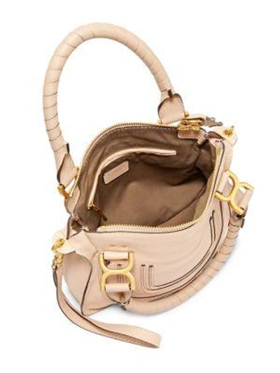 Shop Chloé Small Marcie Leather Satchel In Blush Nude