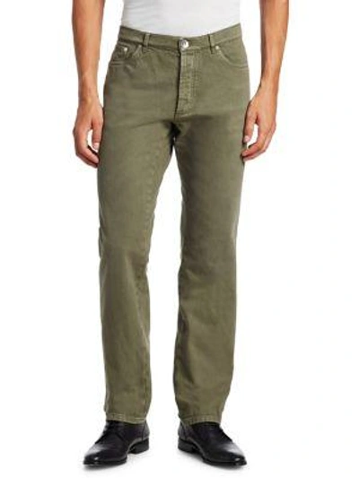 Shop Brunello Cucinelli Five-pocket Skinny Jeans In Army Green