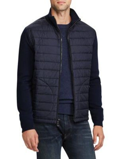 Shop Polo Ralph Lauren Quilted Wool Jacket In Blue
