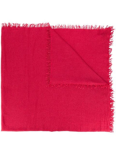 Shop Faliero Sarti Frayed Scarf In Red