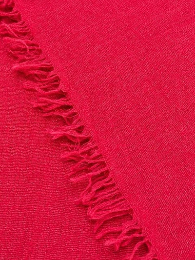 Shop Faliero Sarti Frayed Scarf In Red