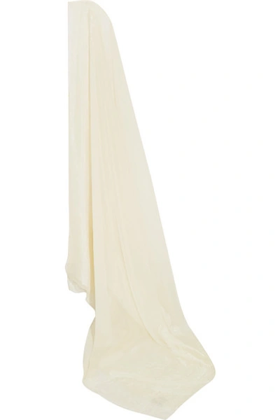 Shop Etro Silk-blend Chiffon And Jacquard Veil In Ivory