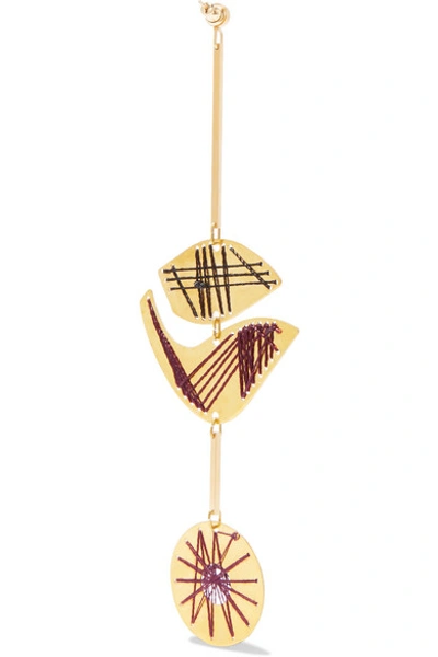 Shop Roksanda Embroidered Gold-plated Earring
