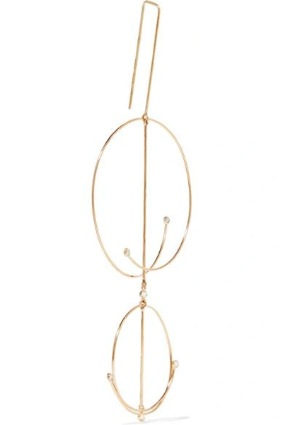 Shop Grace Lee Double O Whisper Mobile 14-karat Gold Diamond Earring