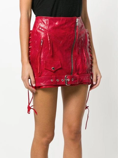 Shop Adaptation Lace Up Detailed Biker Skirt - Red