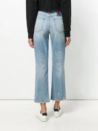 Shop Adaptation Distressed Relaxed Fit Cropped Jeans In Blue