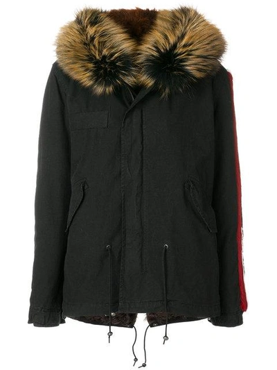 Shop Mr & Mrs Italy Embroidered Mini Parka Coat In 2037 Black