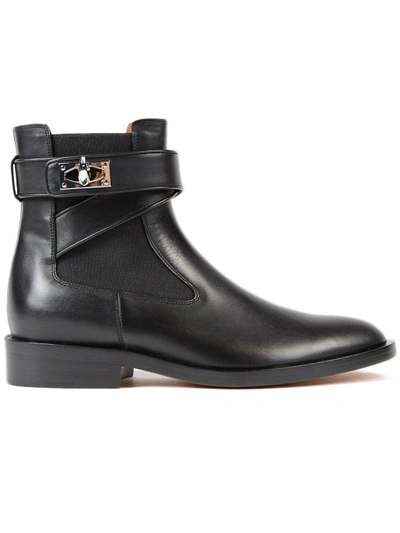 Shop Givenchy Shark Flat Ankle Boot In Black