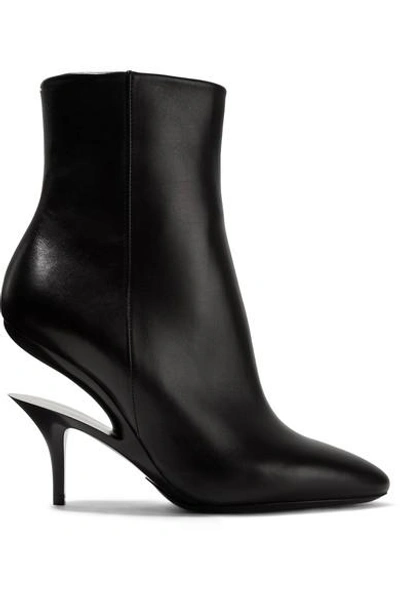 Shop Maison Margiela Cutout Leather Ankle Boots