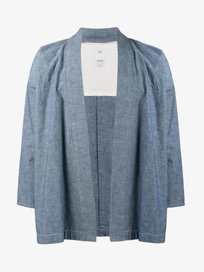 Shop Visvim Noragi Chambray Shirt Jacket In Blue