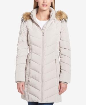 tommy hilfiger chevron quilted puffer coat