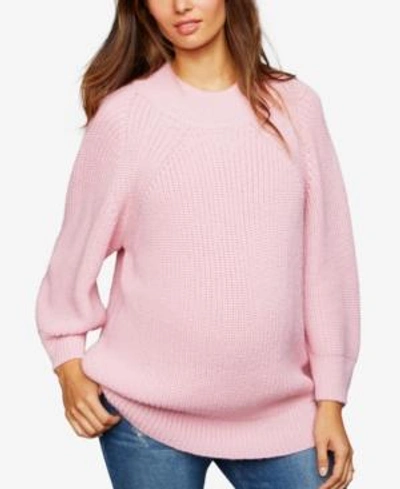 Shop Central Park West Maternity Crew-neck Sweater In Pink