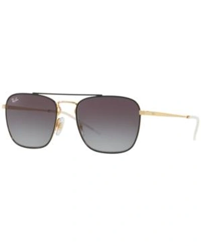 Shop Ray Ban Ray-ban Sunglasses, Rb3588 In Gold/grey Gradient