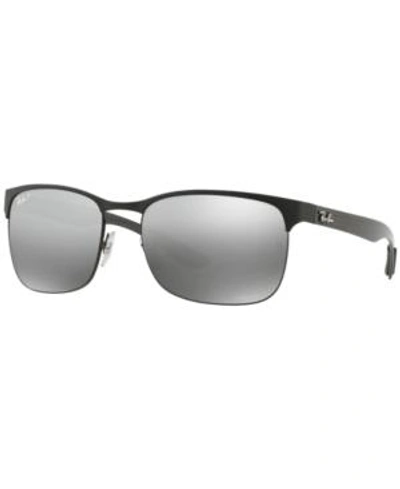 Shop Ray Ban Ray-ban Polarized Sunglasses , Rb8319 Chromance In Black/grey Mirror Polar