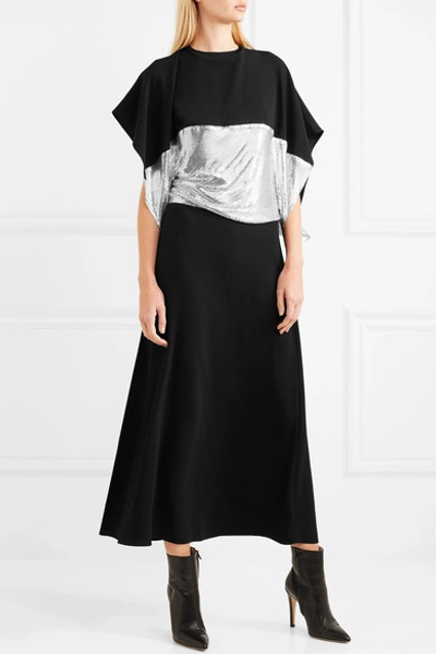 Shop Jw Anderson Open-back Chainmail-paneled Crepe Gown