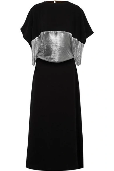 Shop Jw Anderson Open-back Chainmail-paneled Crepe Gown
