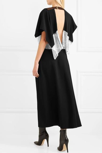 Shop Jw Anderson Open-back Chainmail-paneled Crepe Gown