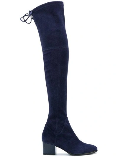Shop Baldinini Over The Knee High Boots In Blue