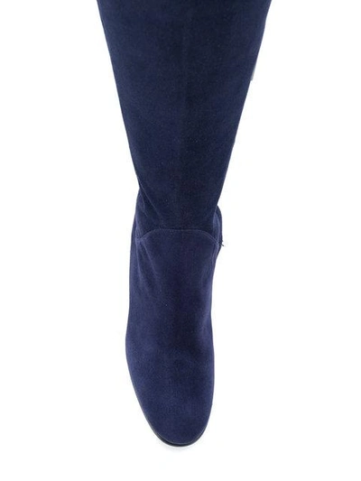 Shop Baldinini Over The Knee High Boots In Blue